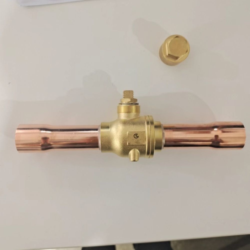 ทองแดง 3/8 การปรับระดับความแม่นยําของวาล์วกลมเย็น DN4 วาล์วสองมือสําหรับ 0 ~ 4.5 MPa