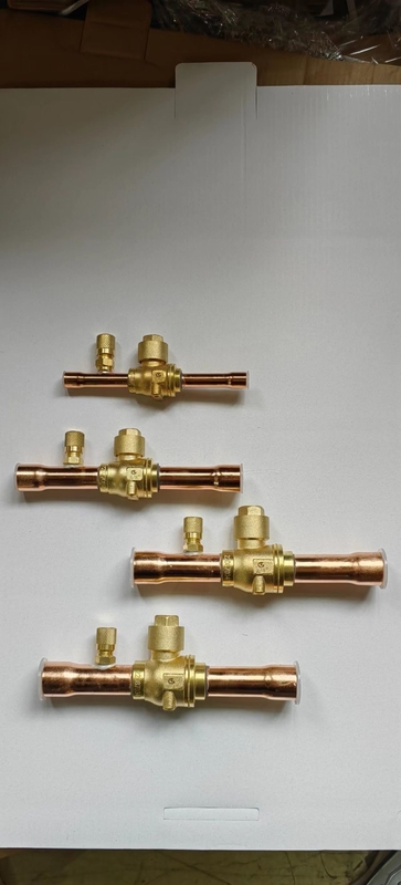 ทองแดง 3/8 การปรับระดับความแม่นยําของวาล์วกลมเย็น DN4 วาล์วสองมือสําหรับ 0 ~ 4.5 MPa